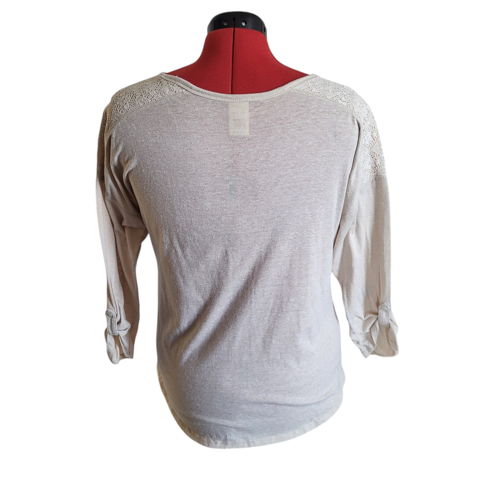 Faded glory beige raglan sleeve top, size large (12-14) - Picture 2 of 7